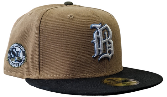 Birmingham Barons "Biff" New Era Southern League Khaki/Black/Olive 59FIFTY Fitted Hat - Pro Jersey Sports