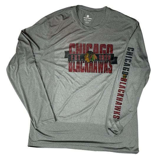 Men's Chicago Blackhawks Stamped Long Sleeve Tee By Levelwear - Pro Jersey Sports