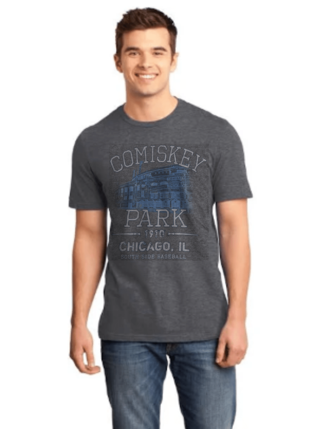 Mens Comiskey Park 35th and Shields Heather Charcoal Tri Blend Tee By Beantown Brand - Pro Jersey Sports