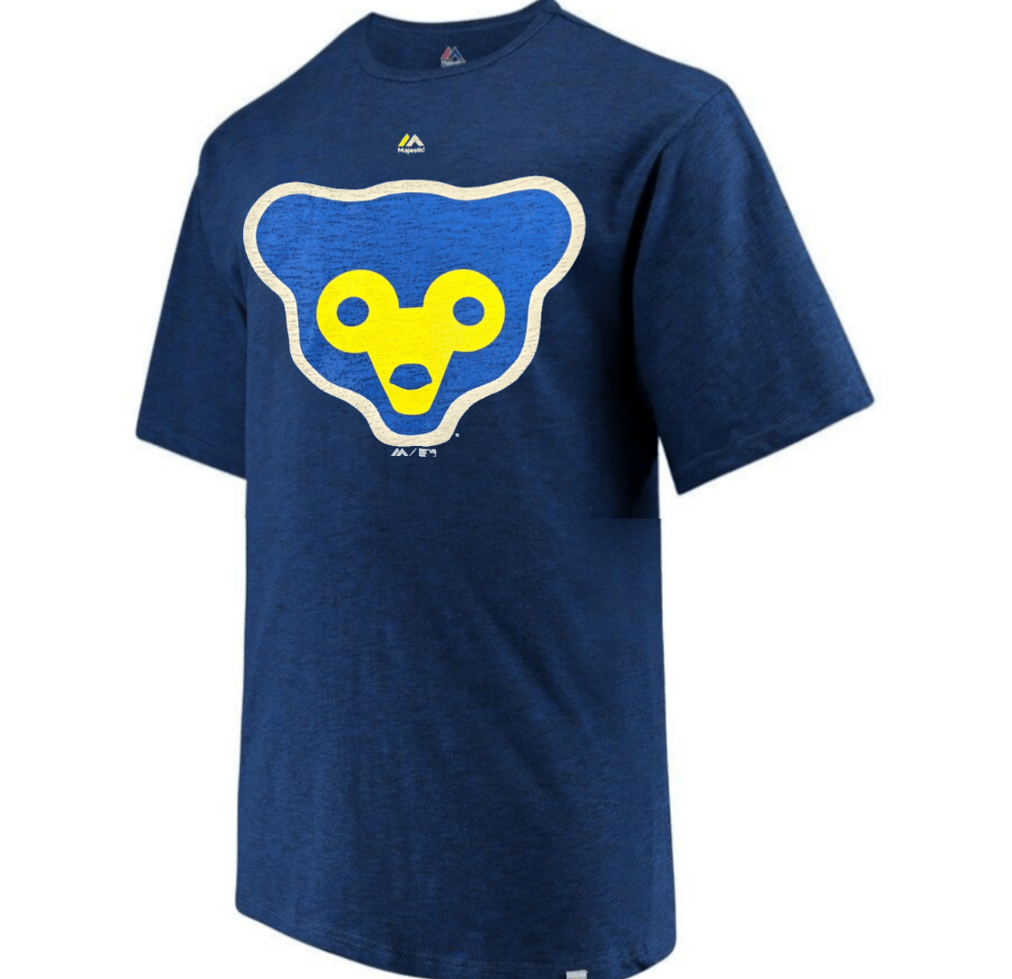 Men's Chicago Cubs Cooperstown Collection 1969 Logo Blue Tee By Majestic - Pro Jersey Sports