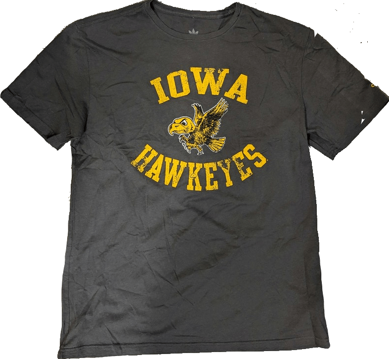 NCAA Mens adidas Iowa Hawkeyes Storm Gray Gym Class Tee - Pro Jersey Sports
