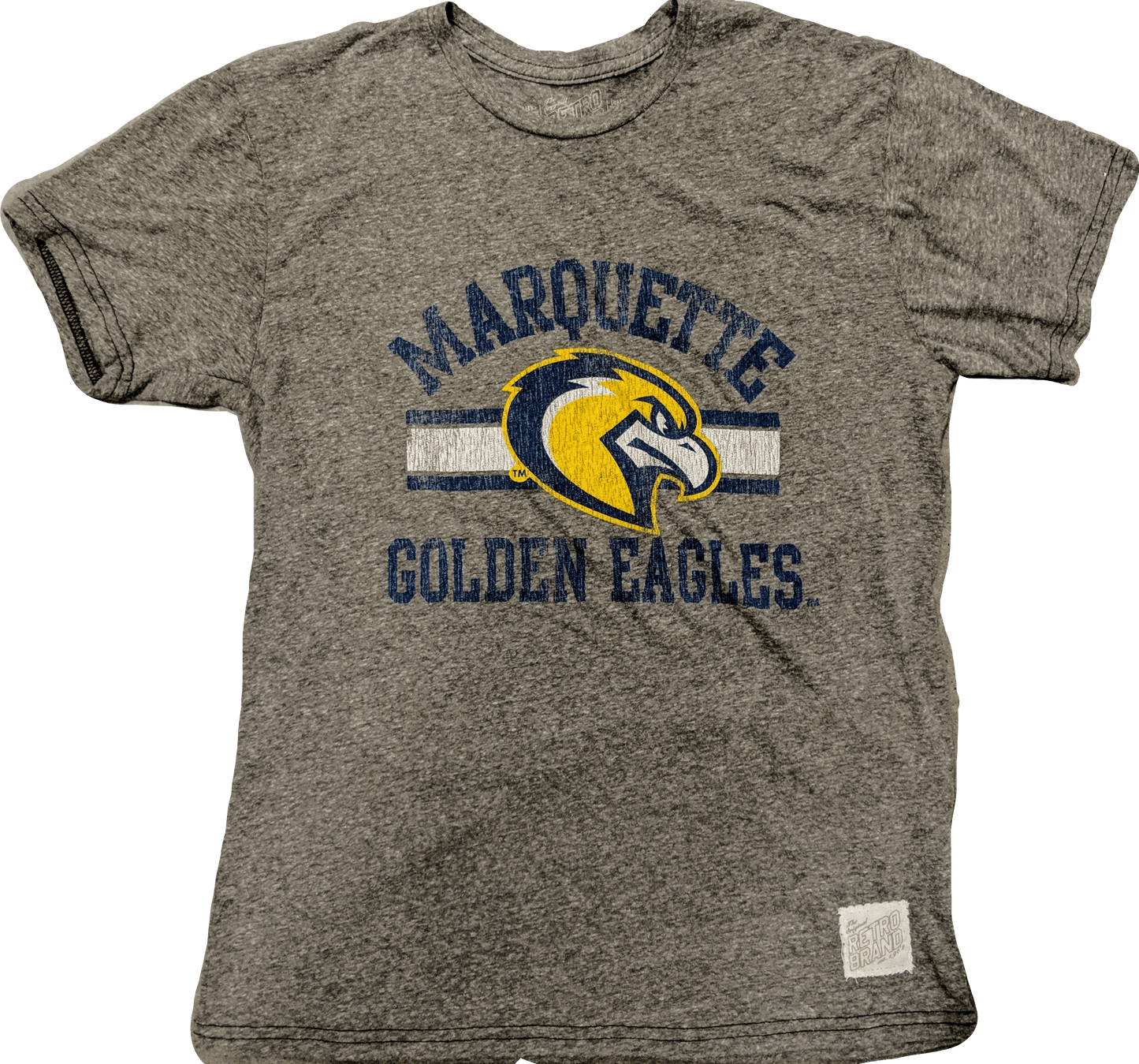 Men's NCAA Marquette Golden Eagles Retro Brand Gray TriBlend Tee - Pro Jersey Sports