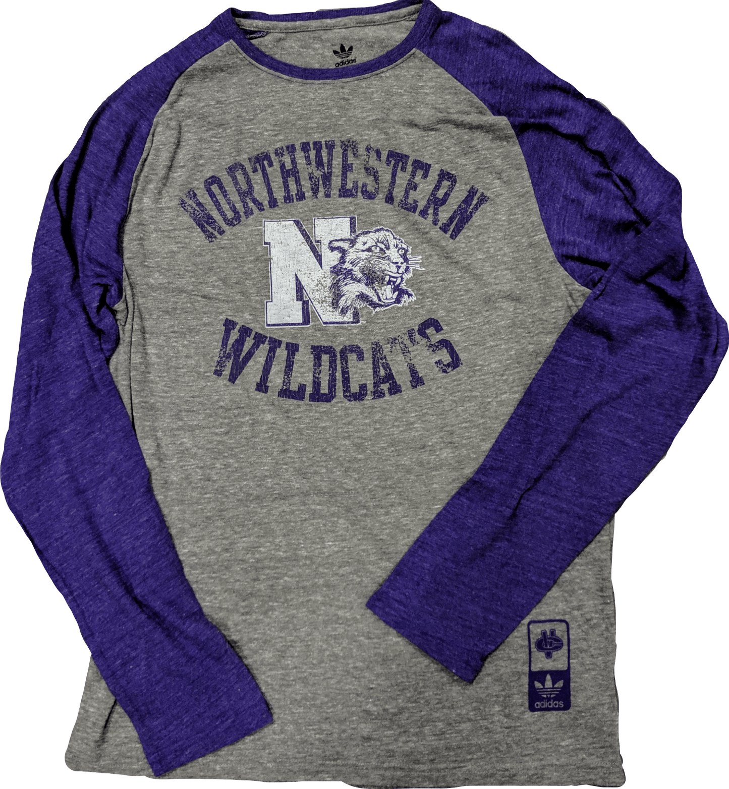 Northwestern Wildcats adidas Originals Gym Class Tri-Blend Long Sleeve Tee - Pro Jersey Sports