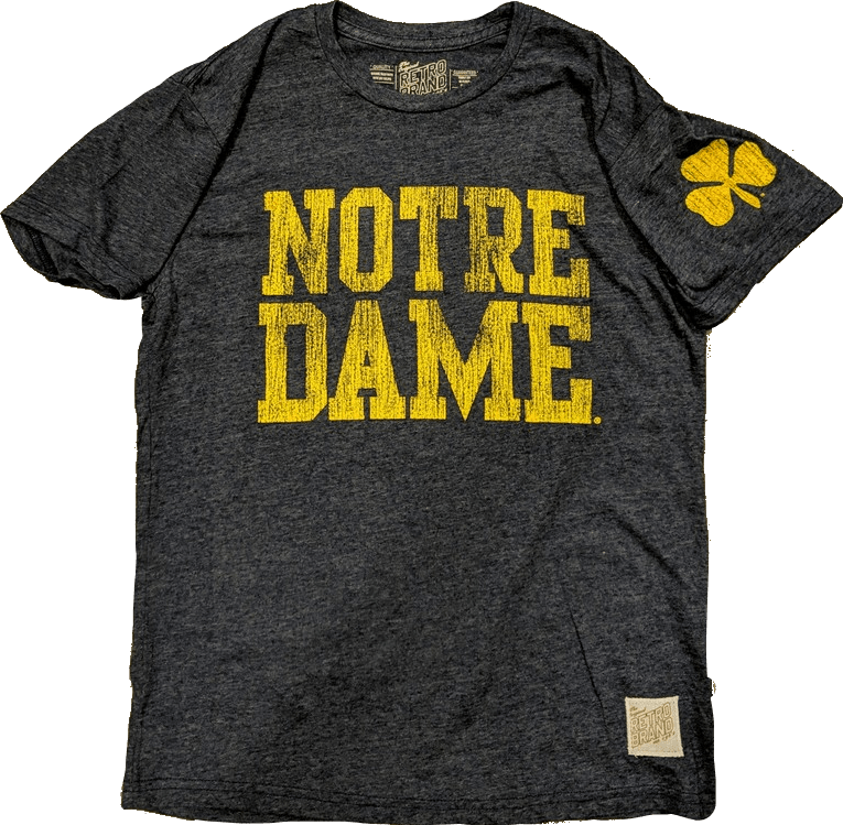 Men's NCAA Notre Dame Fighting Irish Retro Brand Navy TriBlend Tee - Pro Jersey Sports