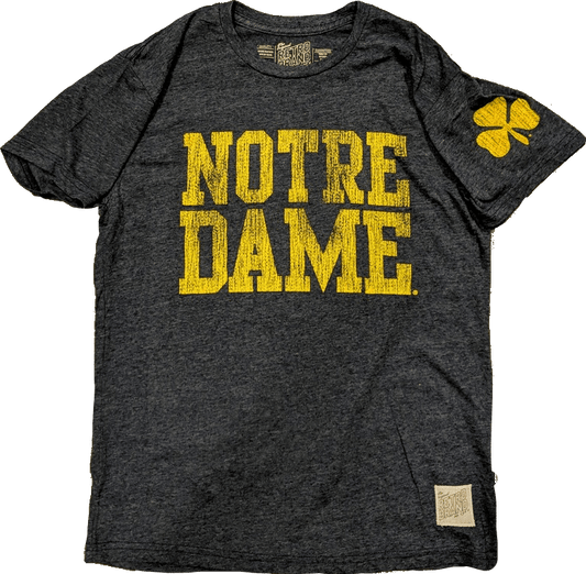Men's NCAA Notre Dame Fighting Irish Retro Brand Navy TriBlend Tee - Pro Jersey Sports