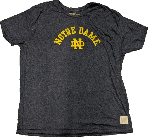 Men's NCAA Notre Dame Fighting Irish Retro Brand Navy Arch Script TriBlend Tee - Pro Jersey Sports