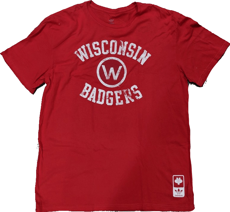 NCAA Mens adidas Wisconsin Badgers Red Gym Class Tee - Pro Jersey Sports