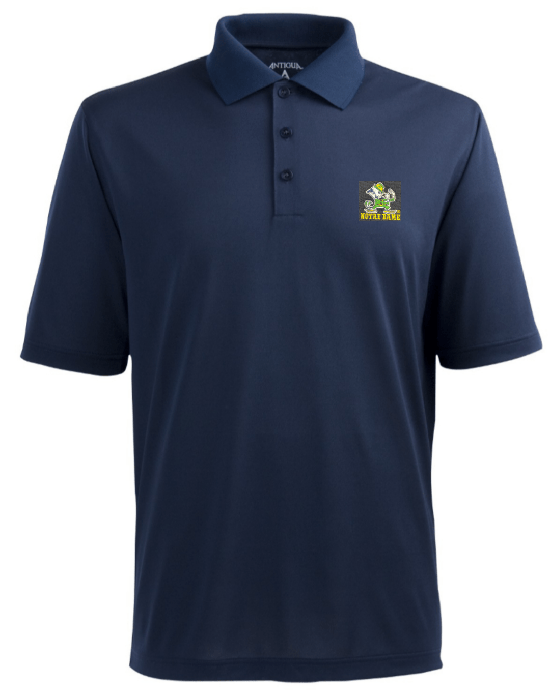 Men's Antigua Notre Dame Fighting Irish Navy Mascot Pique Xtra Lite Polo - Pro Jersey Sports
