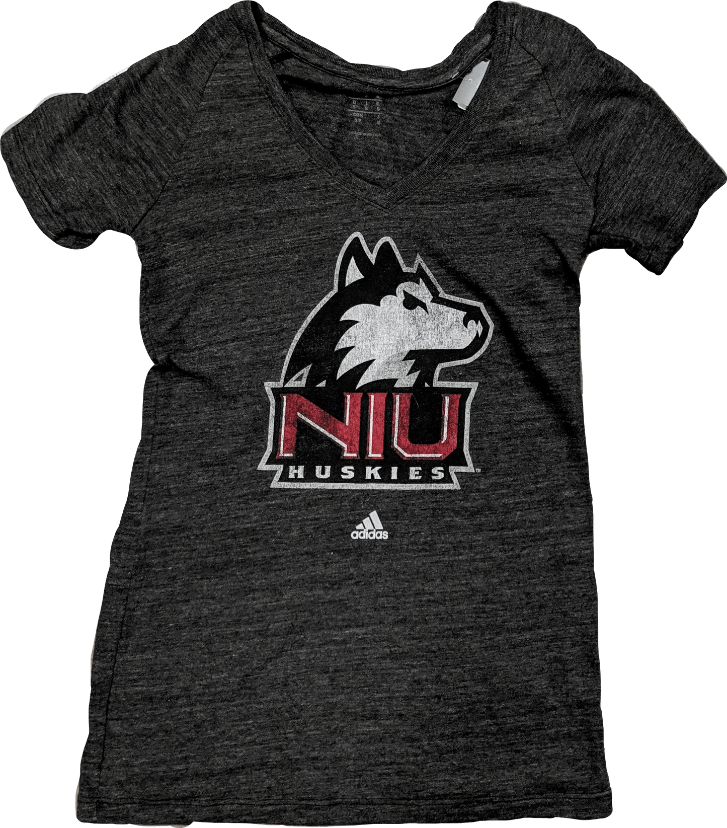 Women's adidas Gray Northern Illinois Huskies Classic Primary Tri-Blend V-Neck T-Shirt - Pro Jersey Sports