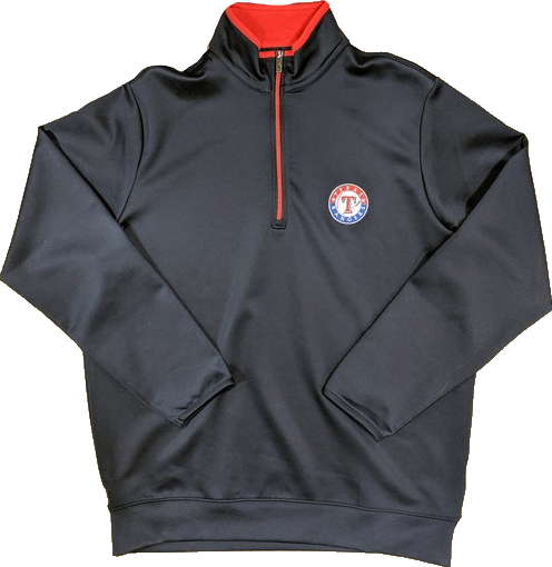 Men's Texas Rangers Antigua Navy Leader Quarter-Zip Pullover Jacket - Pro Jersey Sports