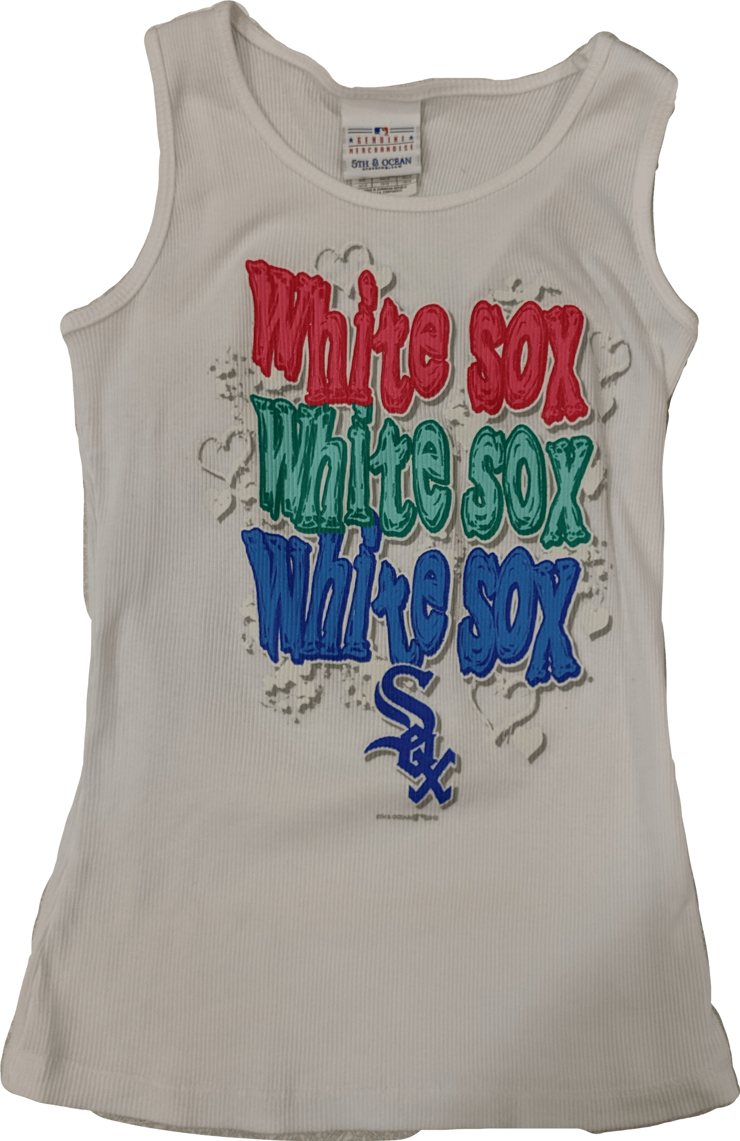 Youth Girls Chicago White Sox Multi Color Script Ribbed Tank Top - Pro Jersey Sports