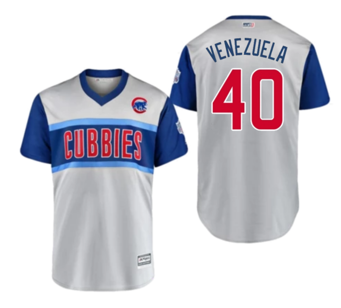 Men's Chicago Cubs Willson Contreras "Venezuela" Majestic Gray 2019 MLB Little League Classic Replica Player Jersey - Pro Jersey Sports