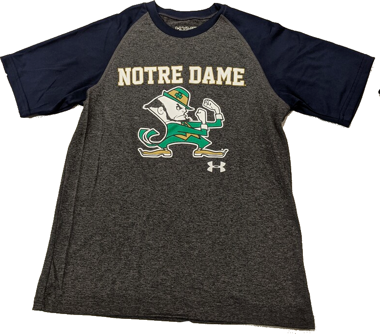 Youth Notre Dame Fighting Irish Graphite/Navy Heatgear Performance Tee - Pro Jersey Sports