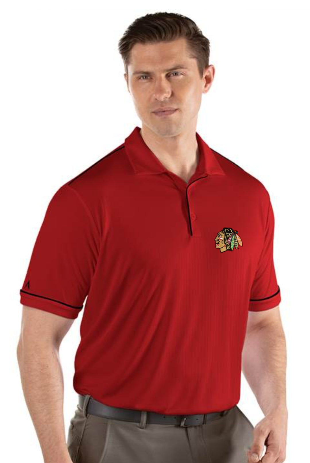 Men's NHL Chicago Blackhawks Antigua Red Salute Polo - Pro Jersey Sports