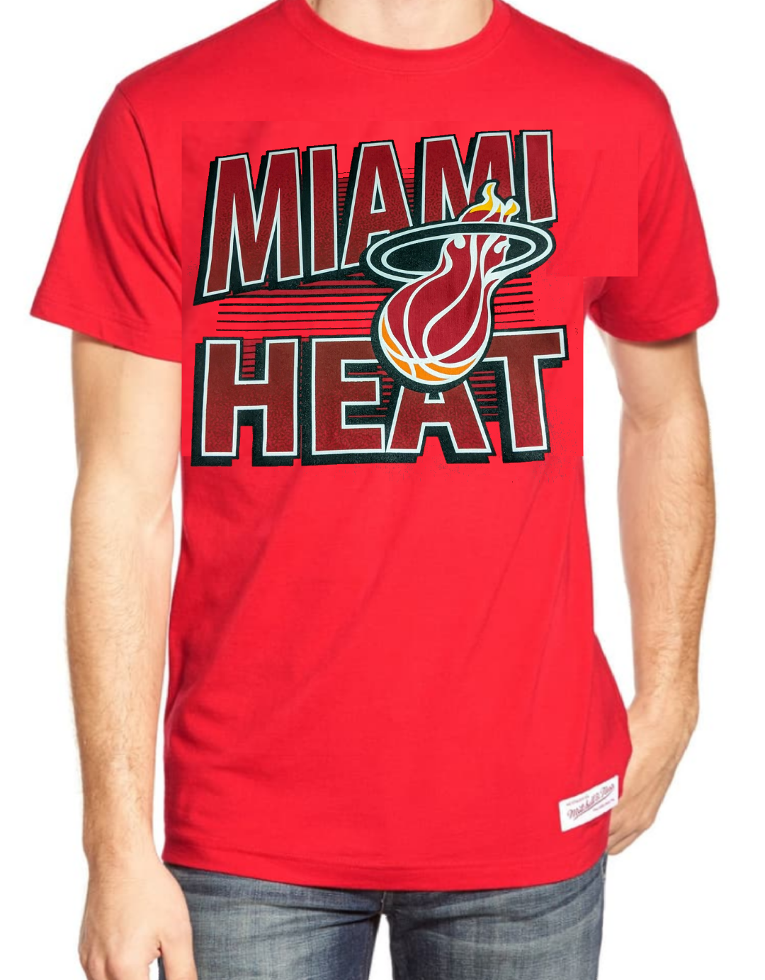 Men's Miami Heat Dark Red Classic Block Letter Tee - Pro Jersey Sports