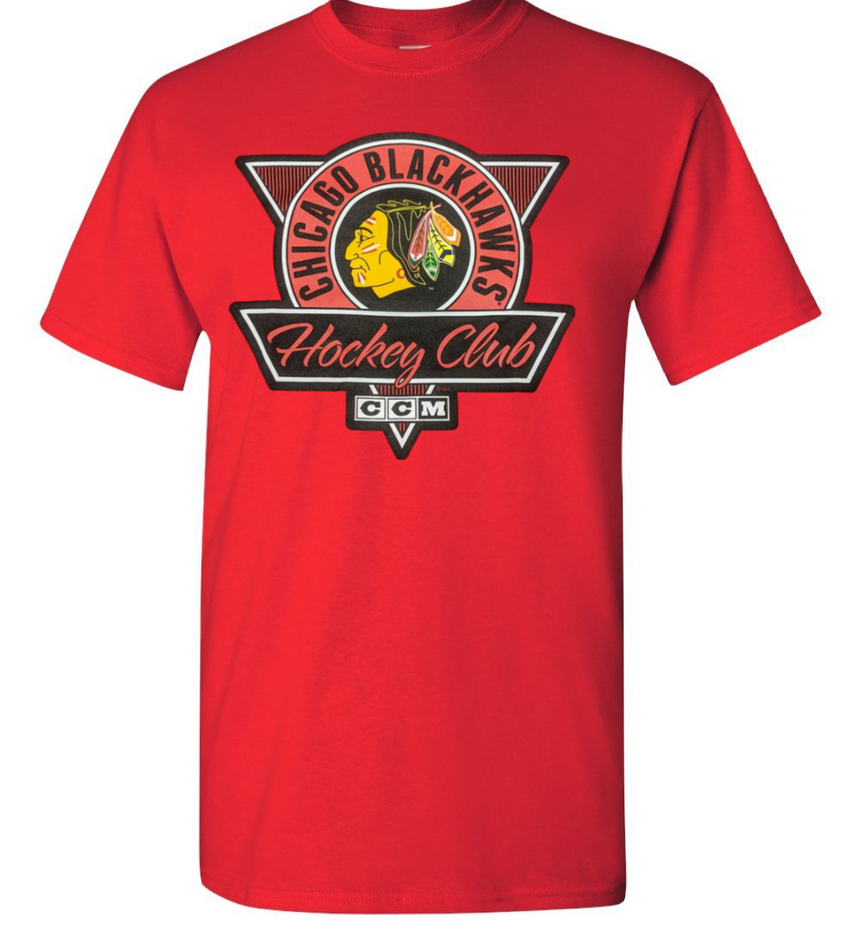 Men's Chicago Blackhawks CCM Regulator Brushed Red Tee - Pro Jersey Sports