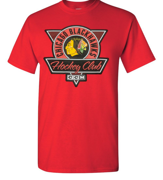 Men's Chicago Blackhawks CCM Regulator Brushed Red Tee - Pro Jersey Sports