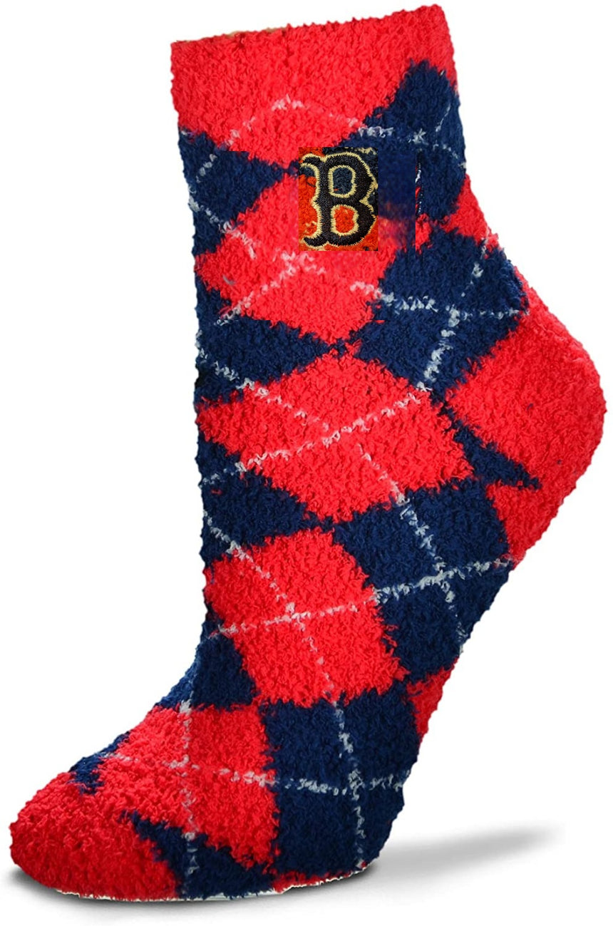 Boston Red Socks Argyle Fuzzy Sleep Socks - Pro Jersey Sports