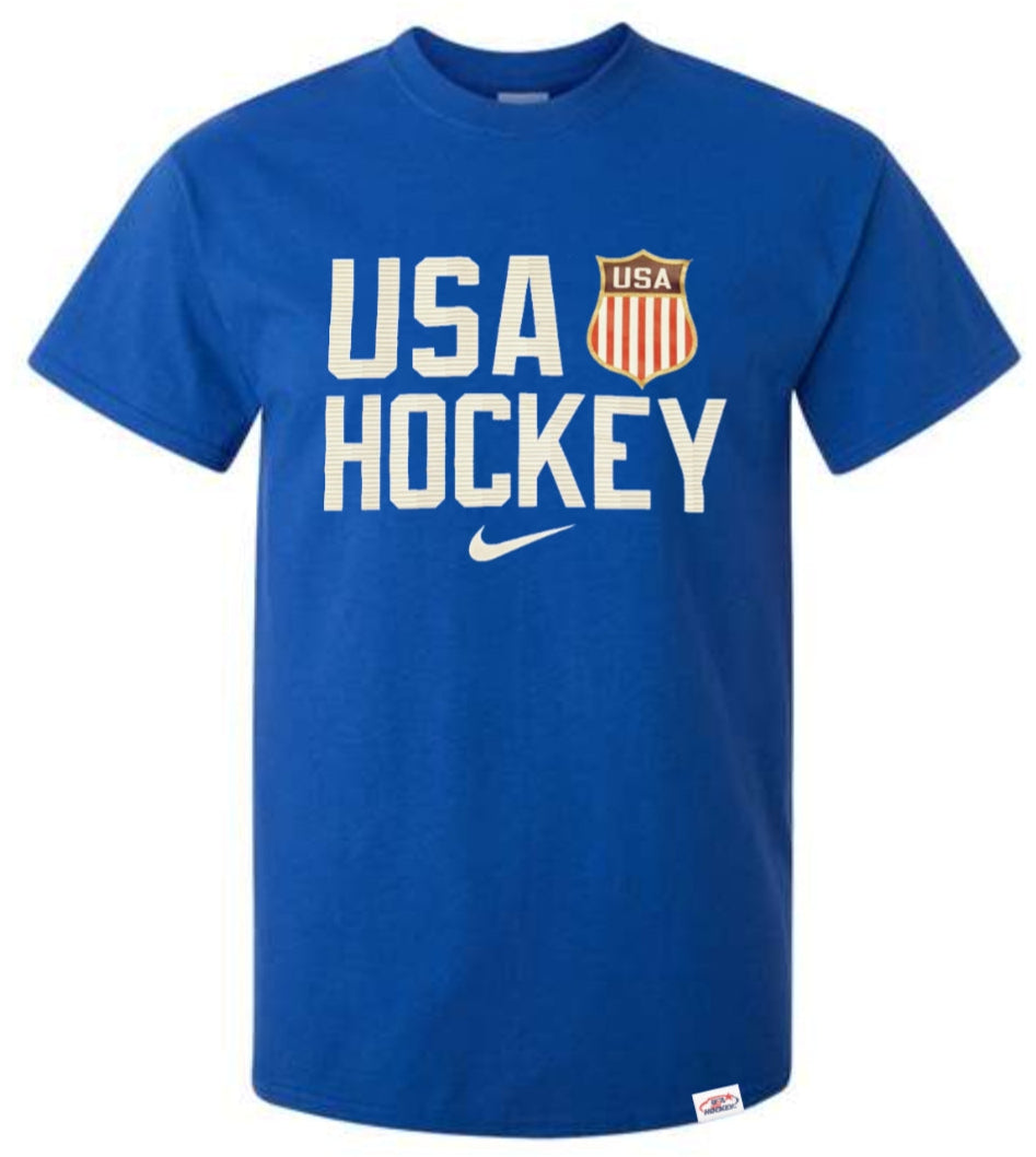 Nike Men's USA Hockey Dri-Fit Cotton Game Royal T-Shirt - Pro Jersey Sports
