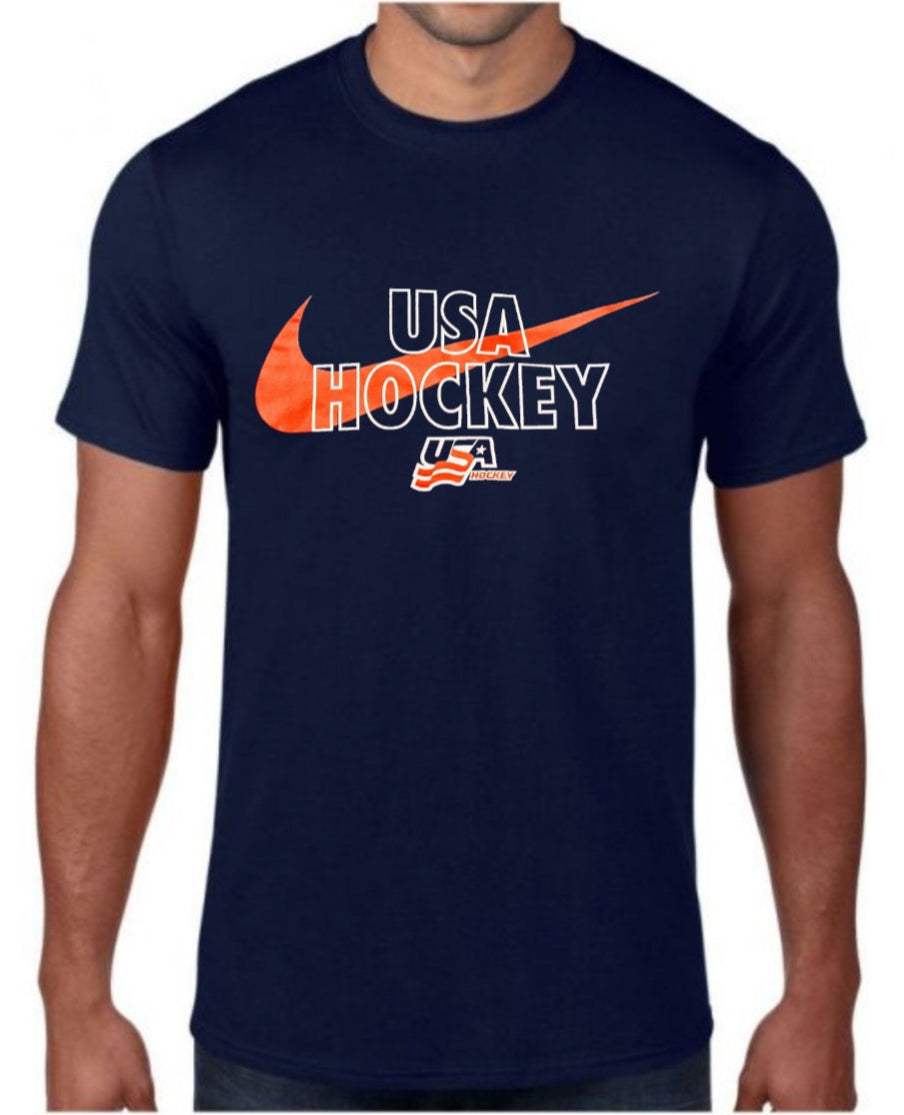 Nike Men's USA Hockey Cotton Dri-Fit Navy T-Shirt - Pro Jersey Sports