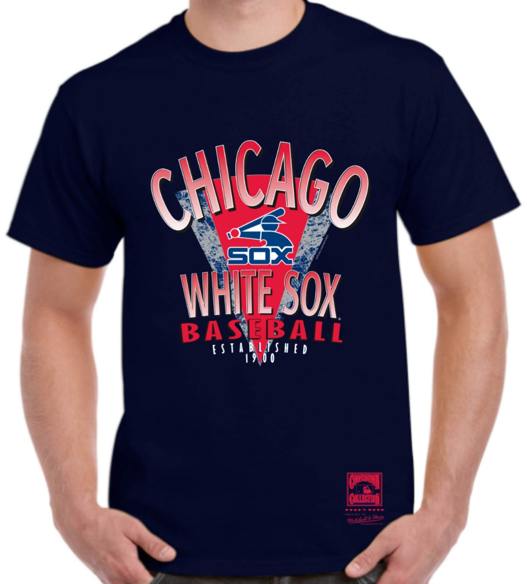Men's Chicago White Sox Mitchell And Ness Cooperstown Collection 1983 Navy Hometown Champs Tee - Pro Jersey Sports