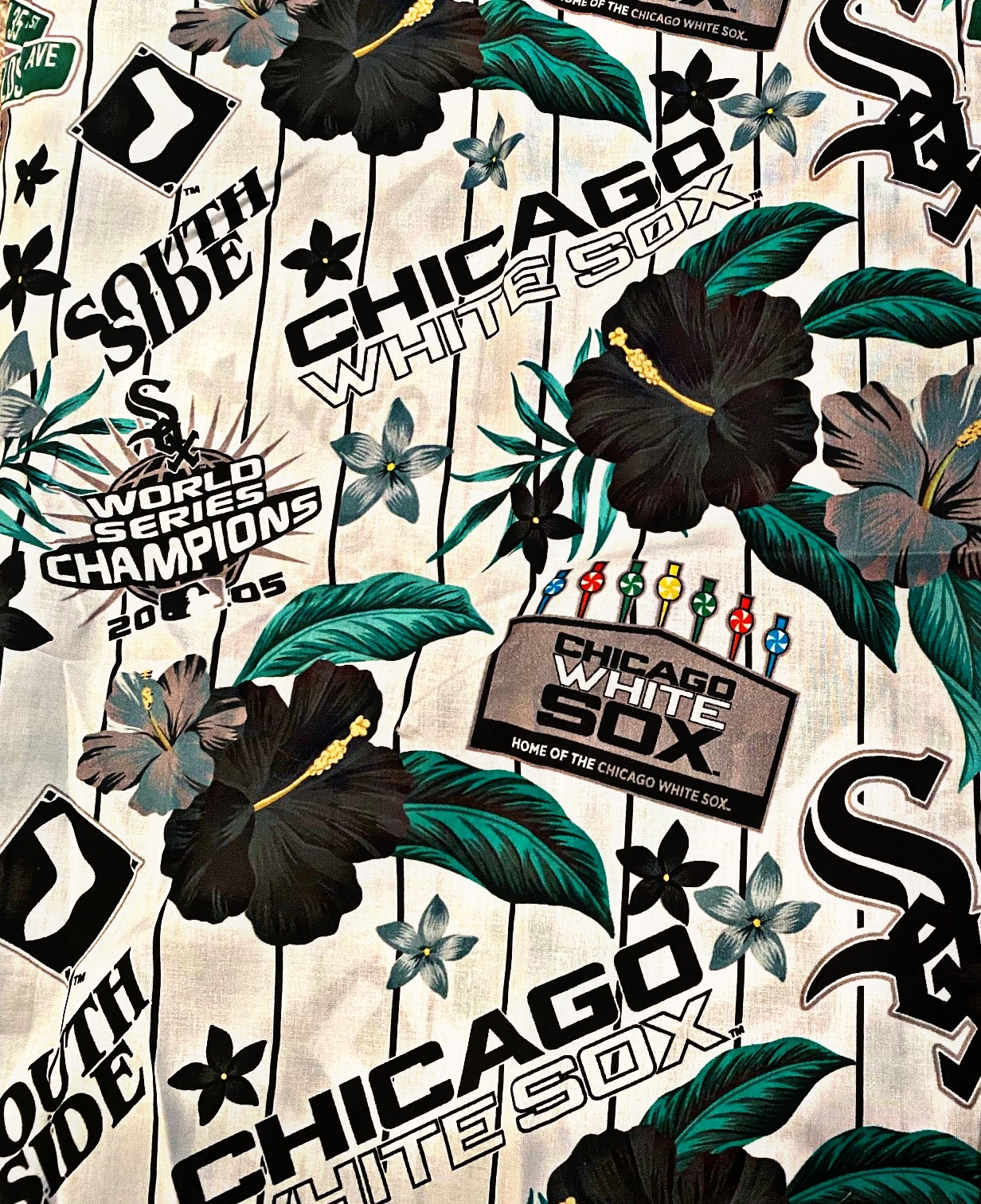 Men's Chicago White Sox White Floral Button Down Hawaiian Shirt - Pro Jersey Sports