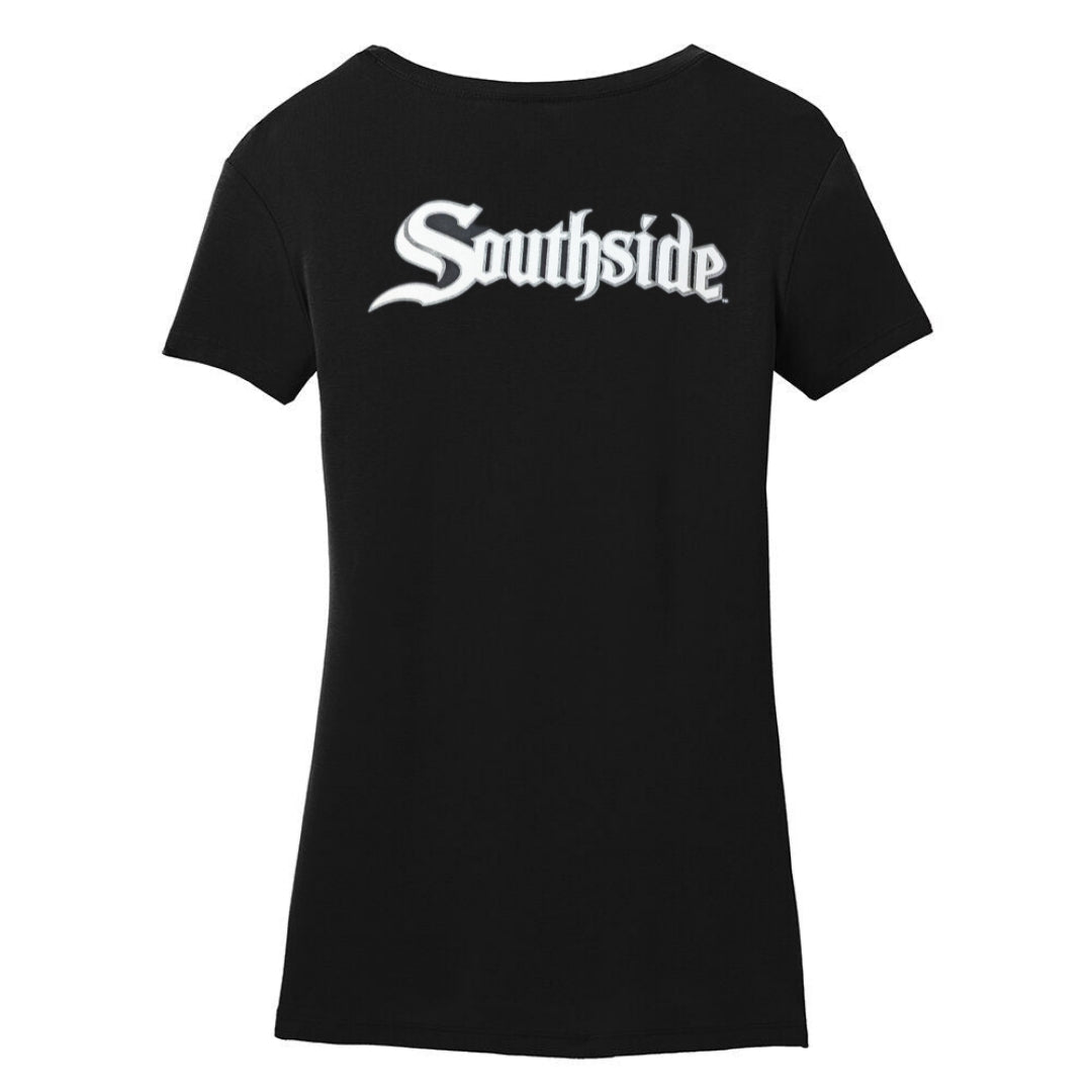 Women's Chicago White Sox City Connect New Era CHI V-Neck T-Shirt - Black - Pro Jersey Sports