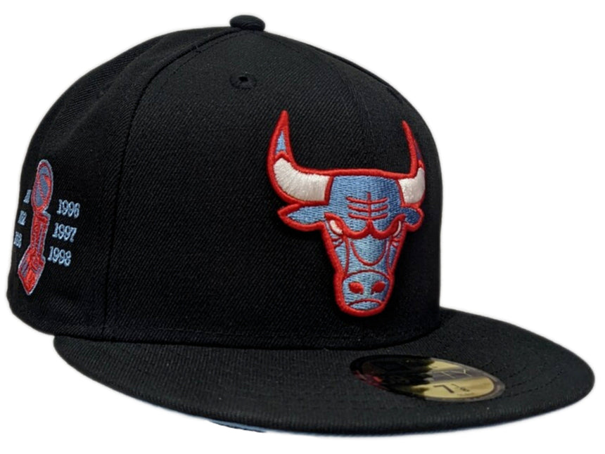 Men's Chicago Bulls Black/Sky Blue UNC to Chicago 59FIFTY Fitted Hat - Pro Jersey Sports