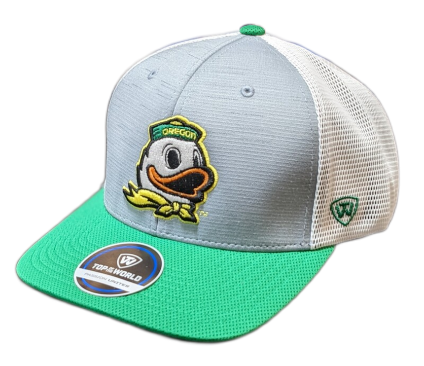 Men's Oregon Ducks Stamp 3-Tone Adjustable Hat By Top Of the World - Pro Jersey Sports
