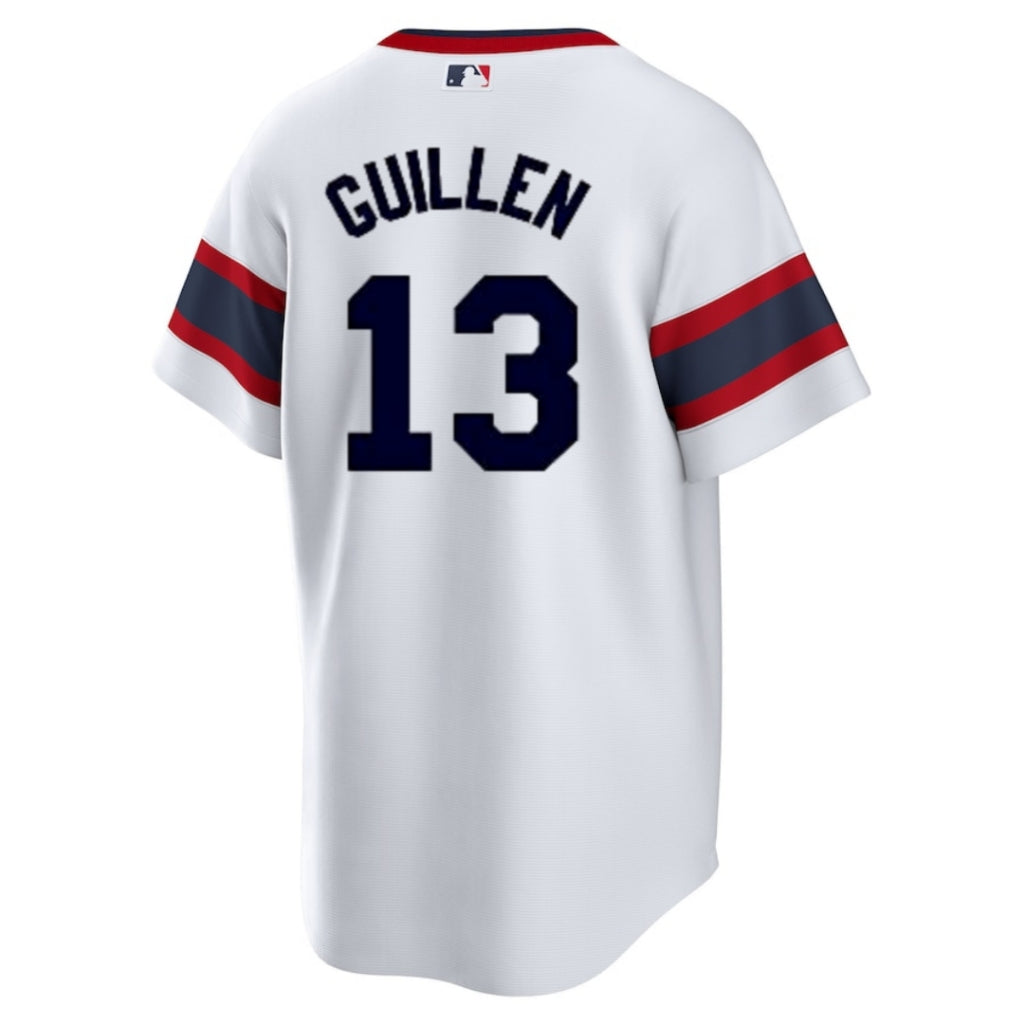 NIKE Men's Ozzie Guillen Chicago White Sox Sunday 1983 Alternate White Premium Lettering Replica Jersey - Pro Jersey Sports