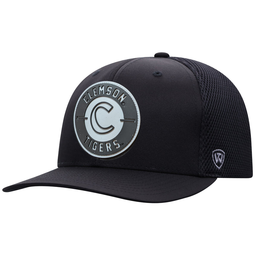 Men's Top Of The World Clemson Tigers Black Abbott One Fit Flex Fit Hat - Pro Jersey Sports