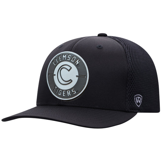 Men's Top Of The World Clemson Tigers Black Abbott One Fit Flex Fit Hat - Pro Jersey Sports