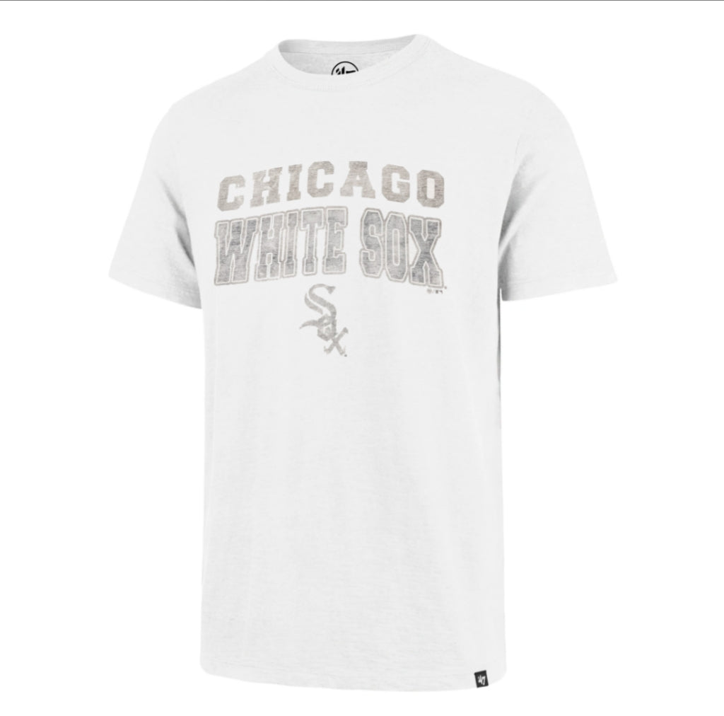 '47 Brand Men's Chicago White Sox White Wash Stadium Wave Scrum T-Shirt - Pro Jersey Sports