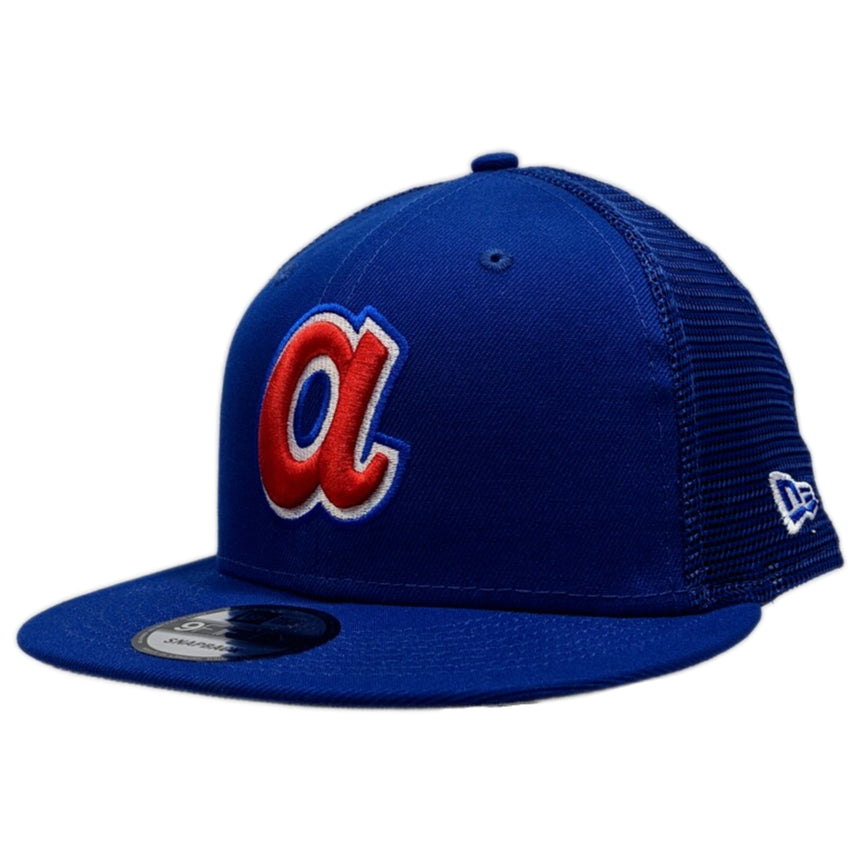Men's Atlanta Braves New Era Cooperstown Collection Royal Mesh 9FIFTY Adjustable Snapback Hat - Pro Jersey Sports