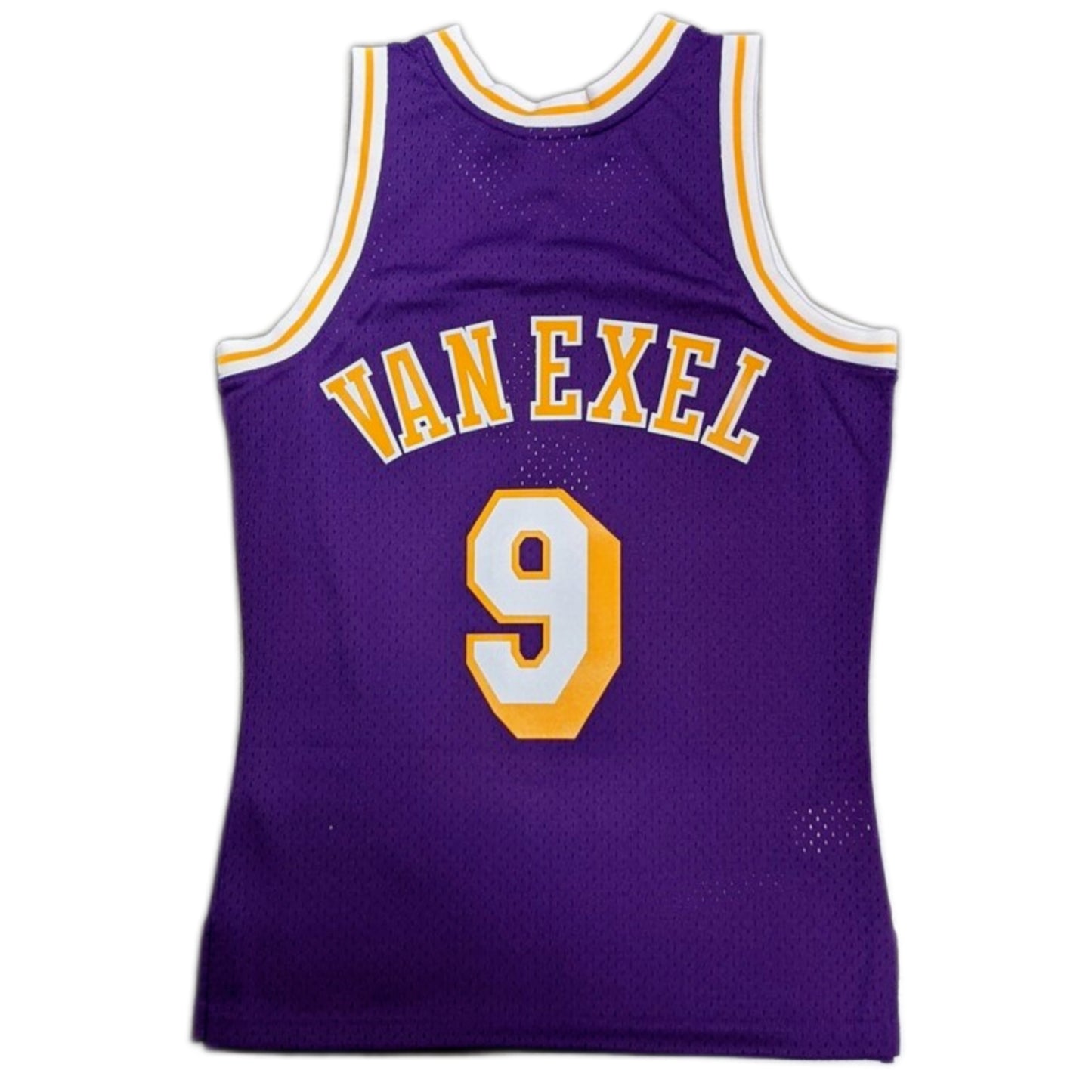 Men's Mitchell & Ness Nick Van Exel Los Angeles Lakers Purple 1996-97 Hardwood Classics Swingman Jersey - Pro Jersey Sports