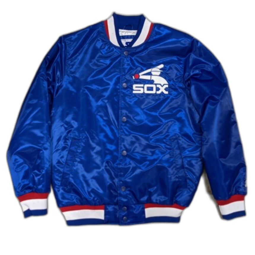 Men's Chicago White Sox Retro Royal Batterman Starter Satin Jacket-Blue - Pro Jersey Sports