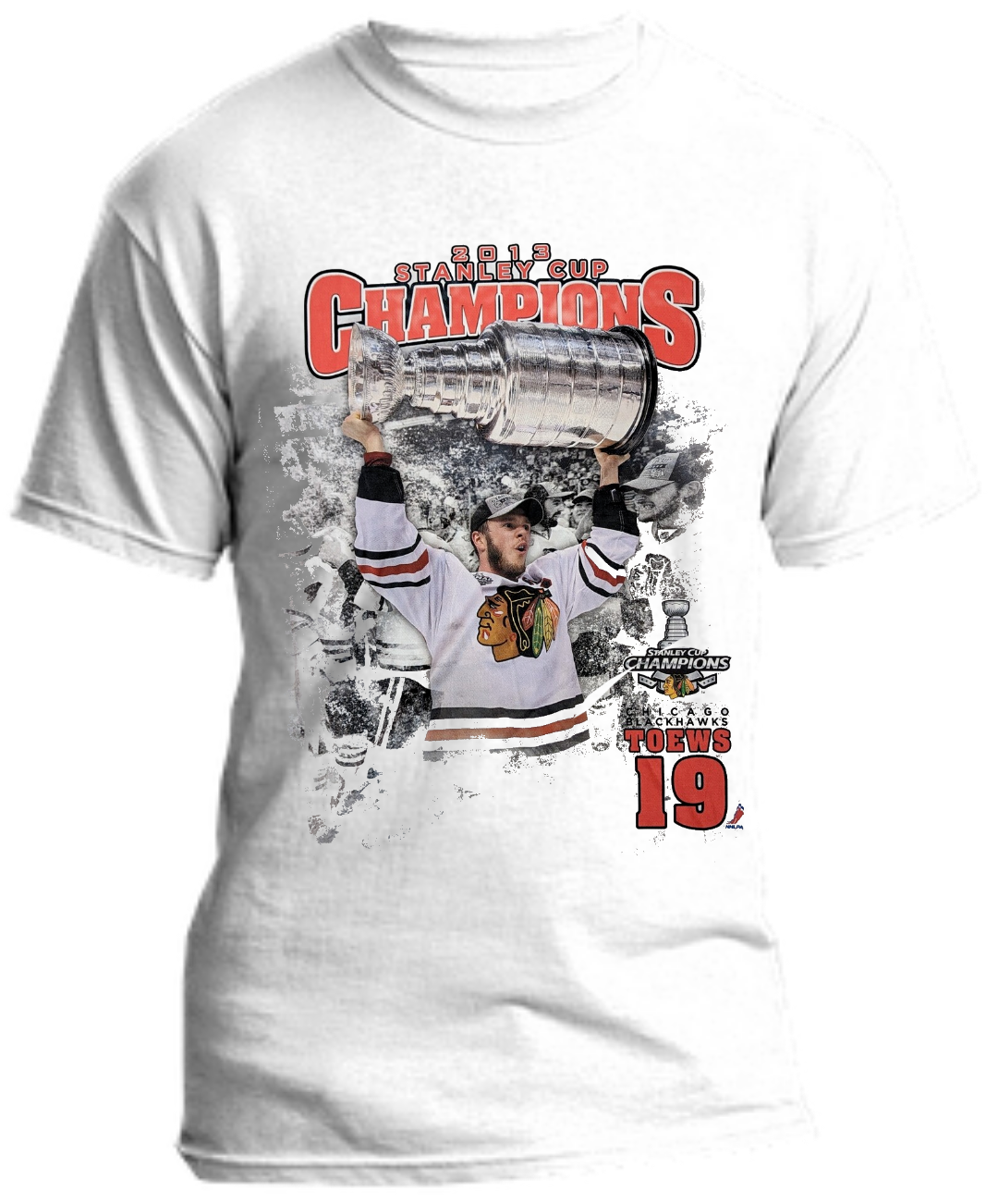 Men's Chicago Blackhawks 2013 Stanley Cup Champions Jonathan Toews White Performance Tee By Levelwear - Pro Jersey Sports