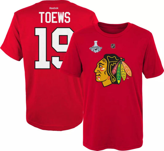 Youth Jonathan Toews Chicago Blackhawks 2013 Stanley Cup Champions Red NHL Red T-Shirt