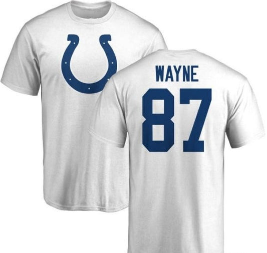 Mens Indianapolis Colts Reebok Reggie Wayne White Name And Number Tee