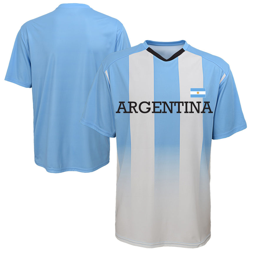 Men's Argentina Federation Soccer Light Blue/White Performance Jersey Tee - Pro Jersey Sports