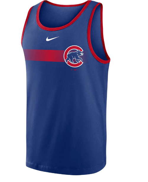Men's Chicago Cubs Nike Royal Overlay Fade Classic Tank Top