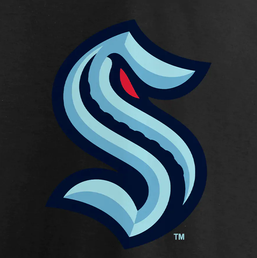 Men's Seattle Kraken Fanatics Branded Black Primary Logo T-Shirt - Pro Jersey Sports