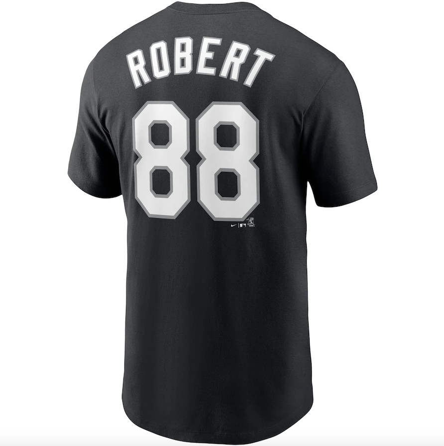 Men's Chicago White Sox Luis Robert Nike Black Name & Number T-Shirt - Pro Jersey Sports