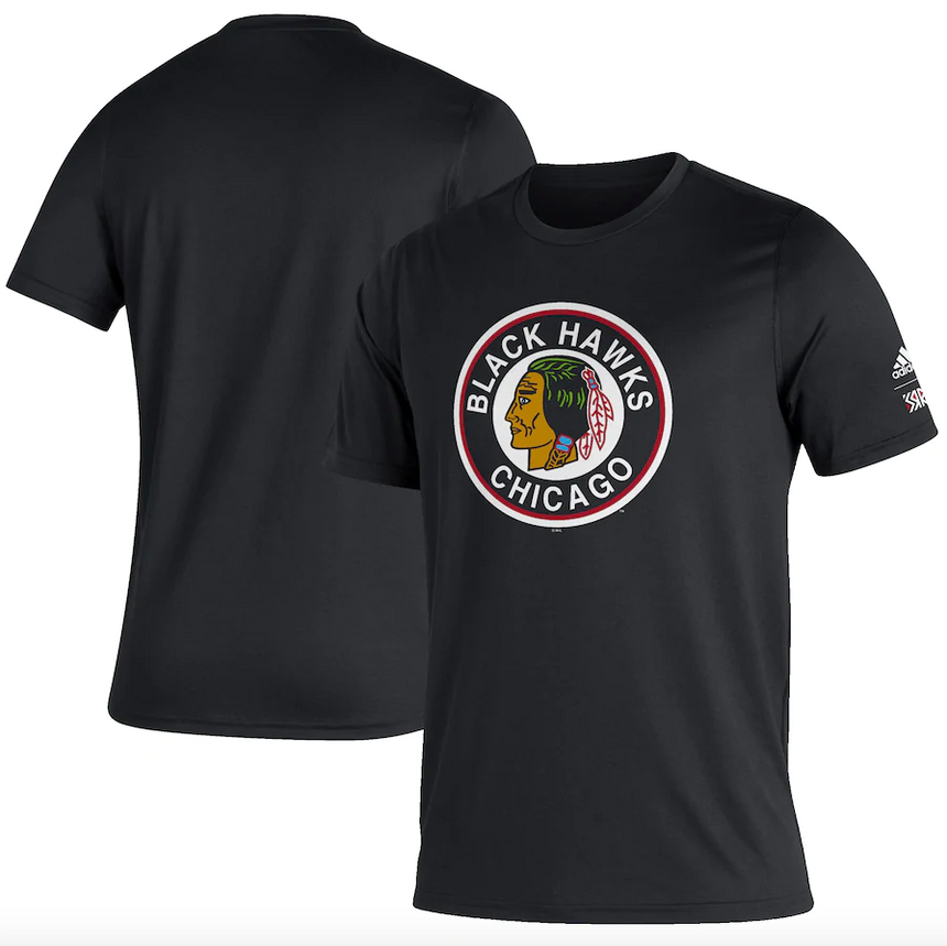Men's Chicago Blackhawks adidas Black Reverse Retro Creator T-Shirt - Pro Jersey Sports