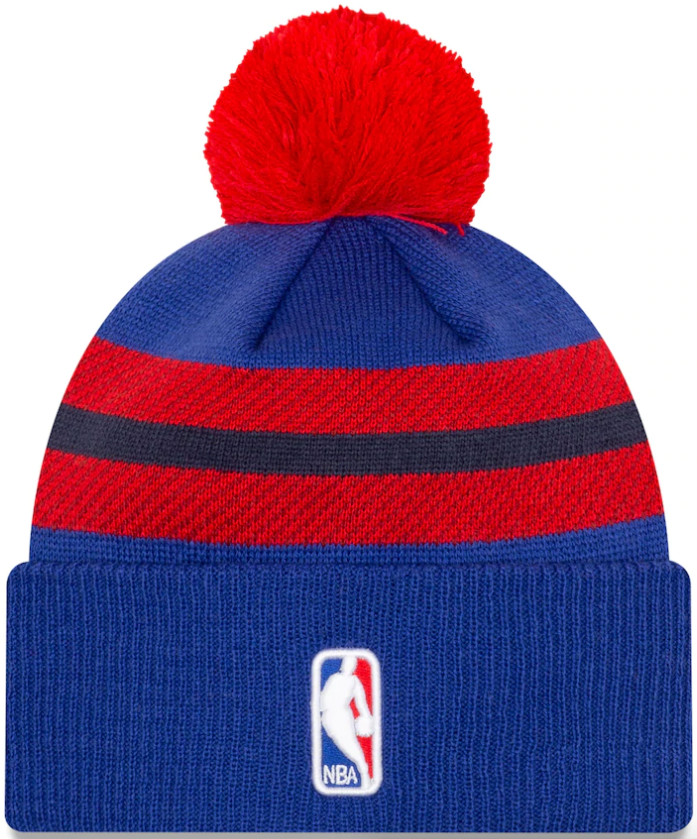 Men's Detroit Pistons New Era Blue 2020/21 City Edition Pom Cuffed Knit Hat - Pro Jersey Sports