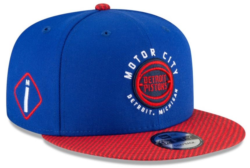 Men's Detroit Pistons New Era Blue/Red 2020/21 City Edition Primary 9FIFTY Snapback Adjustable Hat - Pro Jersey Sports
