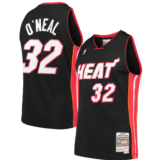 Men's Miami Heat Shaquille O'Neal Mitchell & Ness Black 2005-06 Hardwood Classics Swingman Jersey - Pro Jersey Sports