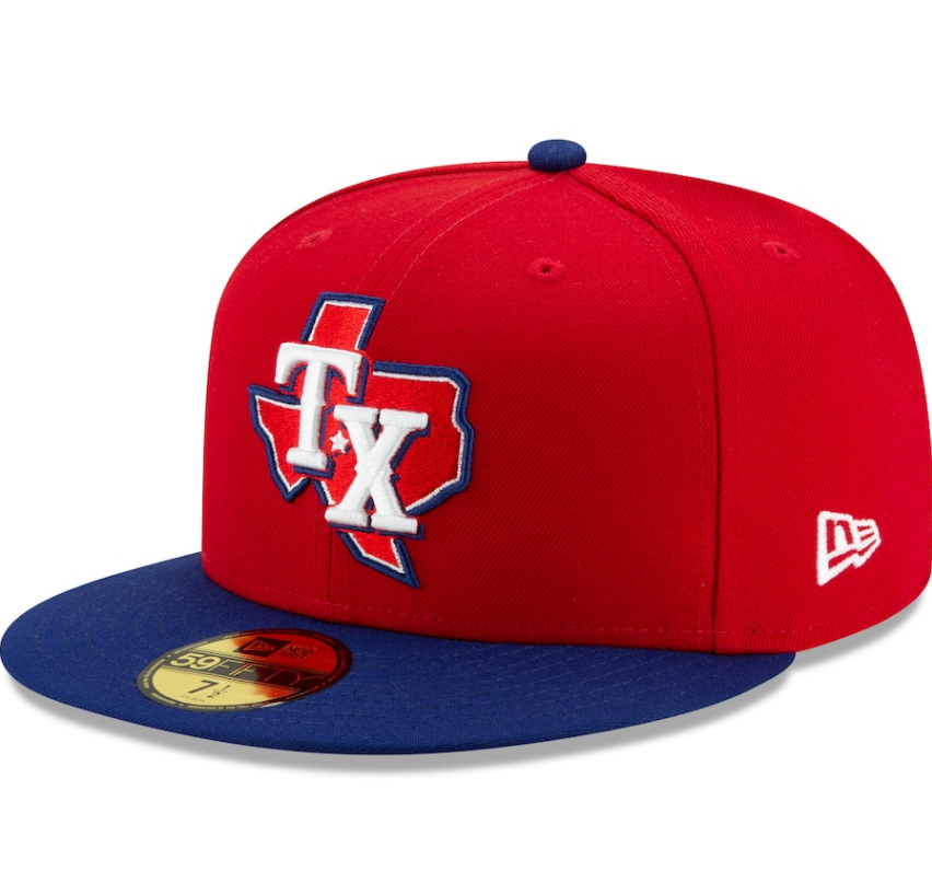 Men's Texas Rangers New Era Red/Royal Alternate 3 Authentic Collection On Field 59FIFTY Fitted Hat