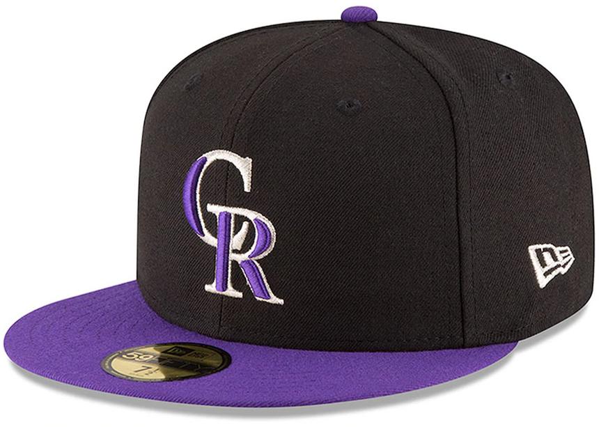 Men's Colorado Rockies New Era Black/Purple Authentic Collection On Field 59FIFTY Hat - Pro Jersey Sports
