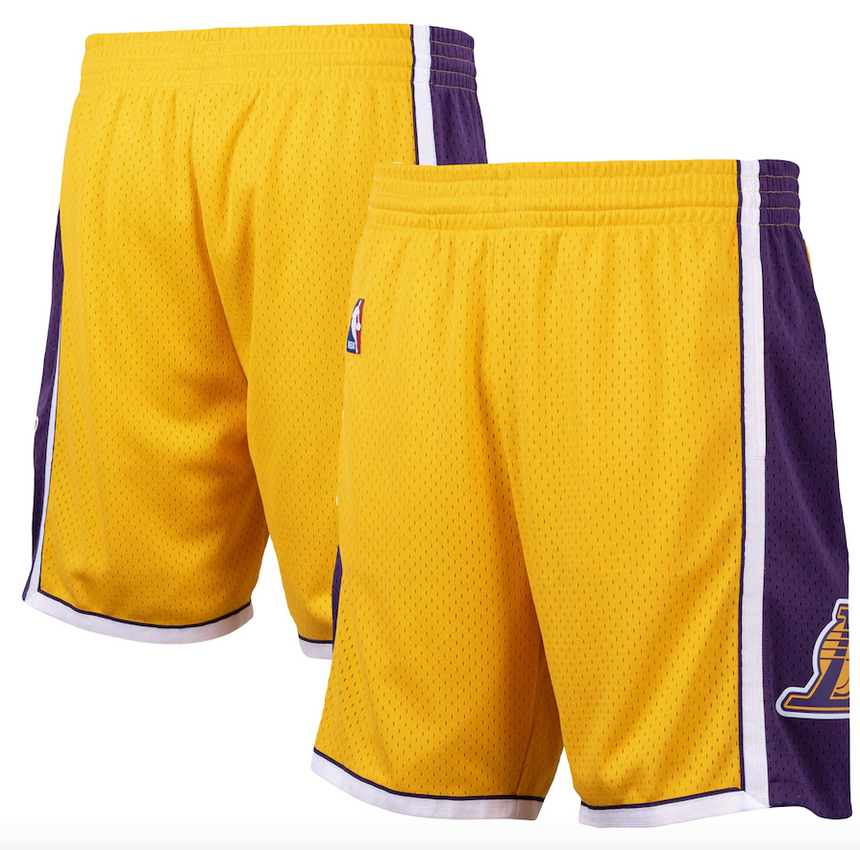 Los Angeles Lakers Mitchell and Ness Hardwood Classics 2009-2010 Road Swingman Shorts - Mens - Pro Jersey Sports